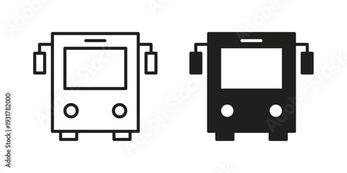 Bus icon set. Linear style. Vector icons