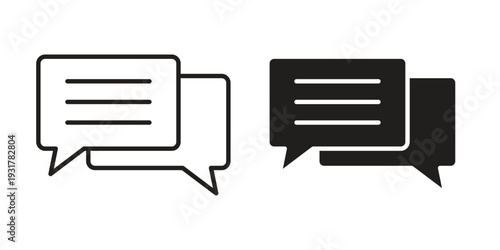 Chat bubble icon set. Linear style. Vector icons