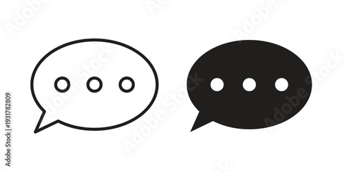 Chat icon set. Linear style. Vector icons