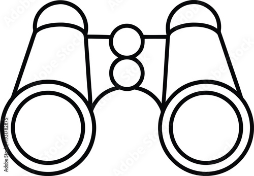 Modern Binoculars Icon Simple Line Art Vision Search Optics Symbol
