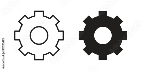 Cogwheel icon set. Linear style. Vector icons
