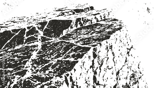 close up of rugged rock surface with textured layers and natural cracks under bright light