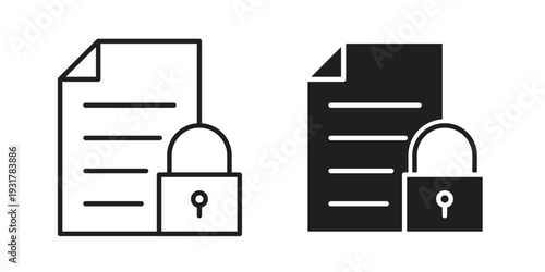 Confidential icon set. Linear style. Vector icons