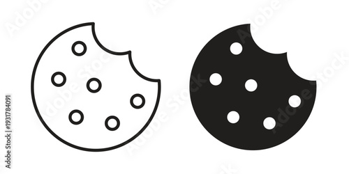 Cookie icon set. Linear style. Vector icons