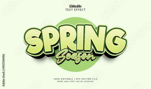 Spring Season Editable Text Effect Style 3d Bold Green Colours