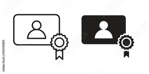 Diploma icon set. Linear style. Vector icons
