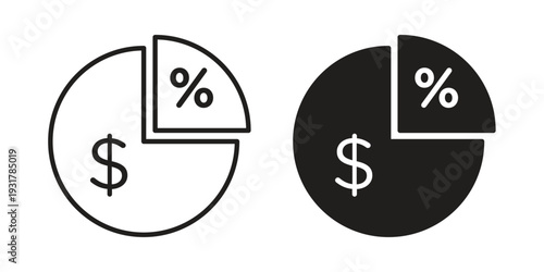Dividend icon set. Linear style. Vector icons