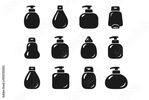 Vector container hygiene icon generation bottle image minimal tool filled compact rounded