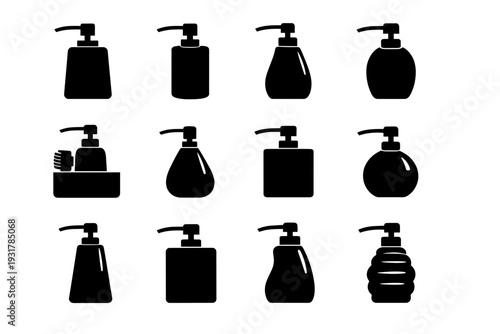 Vector functional kitchen image accessory container household pump utility generation practical icon