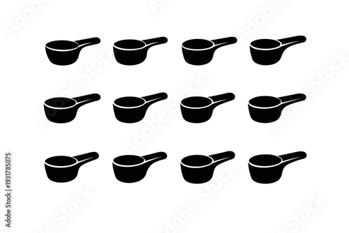 Simple measuring detergent object vector solid generation image spoon scoop icon wash