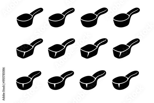 Utility laundry smooth scoop icon household vector helper silhouette solid iconography ergonomic