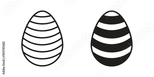 Easter egg icon set. Linear style. Vector icons
