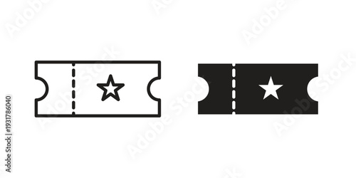 Event ticket icon set. Linear style. Vector icons