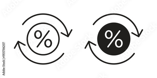 Exchange rate icon set. Linear style. Vector icons