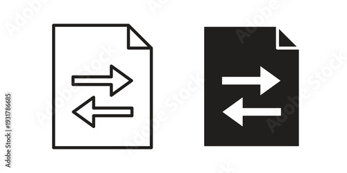 File transfer icon set. Linear style. Vector icons