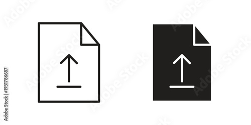 File upload icon set. Linear style. Vector icons