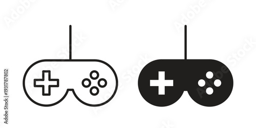 Game controller icon set. Linear style. Vector icons