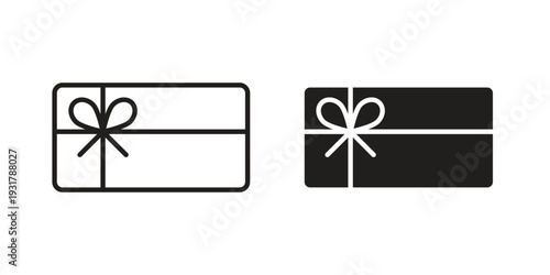 Gift voucher icon set. Linear style. Vector icons