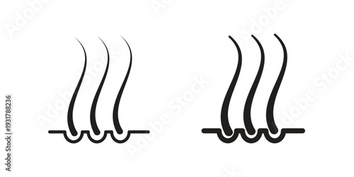 Hair icon set. Linear style. Vector icons
