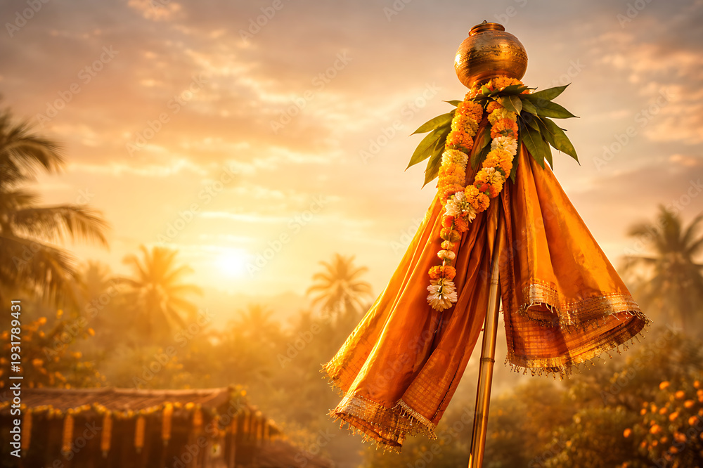 Fototapeta premium Auspicious New Beginnings Celebration – Ugadi Gudi Padva / Gudi Padwa