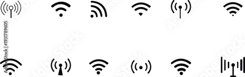 Wireless and wifi icon. Internet connection, Wi-fi signal, wireless, connect, podcast, access - stock vector. isolated on transparent background.