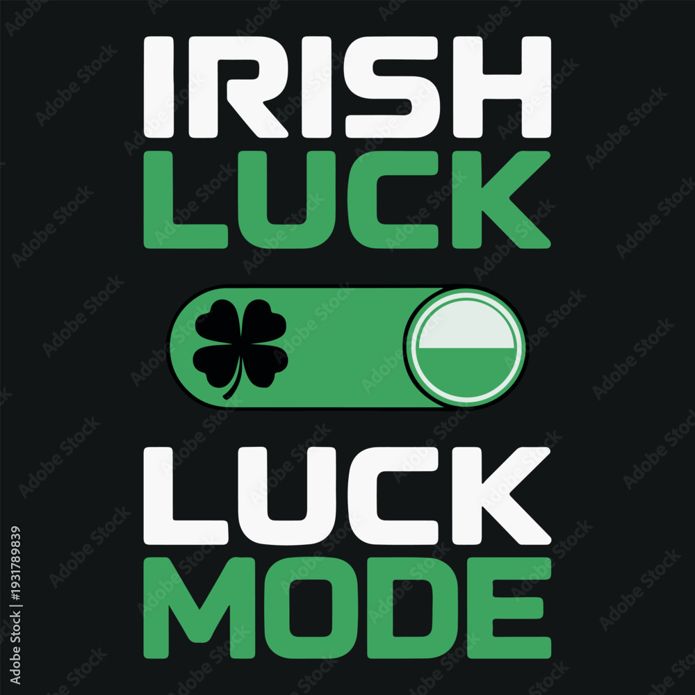 Naklejka premium Irish Luck Toggle Switch Vector Illustration flat design
