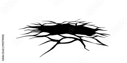 Wide Earth Crack Surface with Bold Urban Street Art Texture.