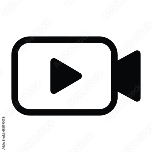 Minimalist play button icon for media and streaming presentations