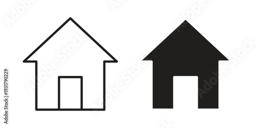 Home icon set. Linear style. Vector icons