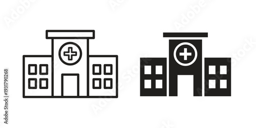 Hospital icon set. Linear style. Vector icons