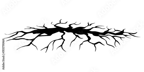 Urban Street Asphalt Crack Line with Gritty Texture Pattern.