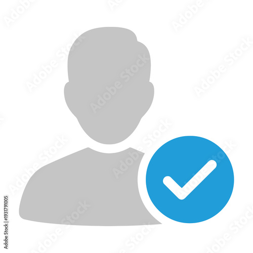 Silhouetted person with blue checkmark symbolizing approval or verification