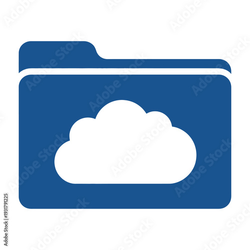 Modern folder icon with cloud storage symbol for digital organization