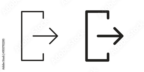 Logout icon set. Linear style. Vector icons