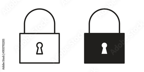 Lock closed icon set. Linear style. Vector icons