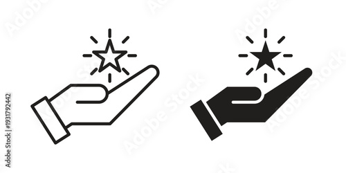 Loyalty program icon set. Linear style. Vector icons