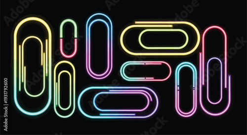 Neon glowing paperclips arranged to resemble the number 2020