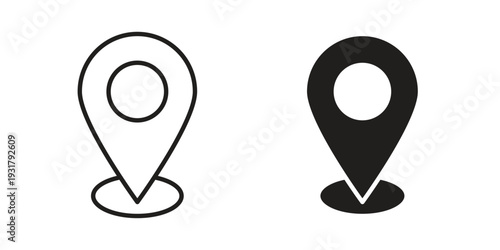 Map icon set. Linear style. Vector icons