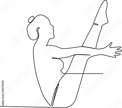 Illustration of a person performing a side plank exercise with extended arm Vector