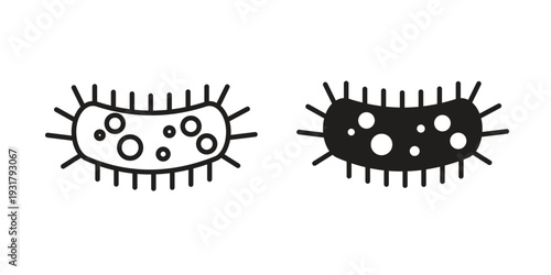 Microorganism icon set. Linear style. Vector icons