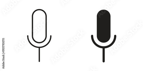 Microphone icon set. Linear style. Vector icons