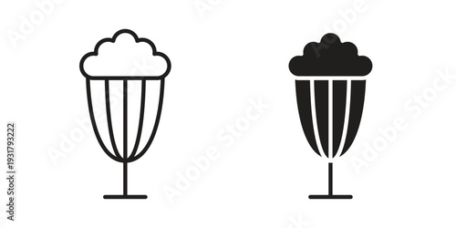 Milkshake icon set. Linear style. Vector icons