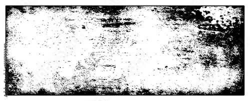 Distressed rectangular grunge texture border with heavy ink splatter and grit