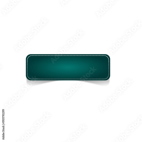 Rounded rectangular emerald green web button with dashed border line