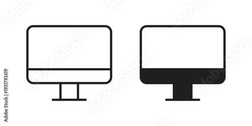Monitor icon set. Linear style. Vector icons