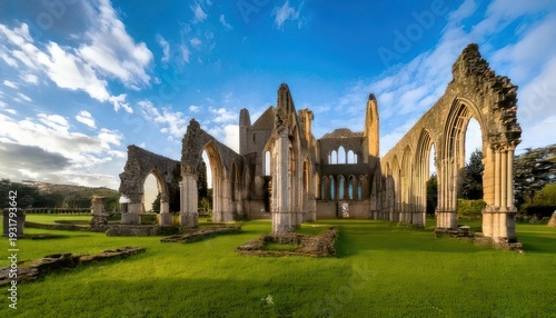 Majestic Ruins of Melrose Abbey - A Glimpse into Scotlands Past.