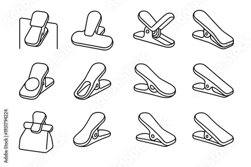 Magnetic accessory steel coating vector modern icon kitchen internal spring clip lines