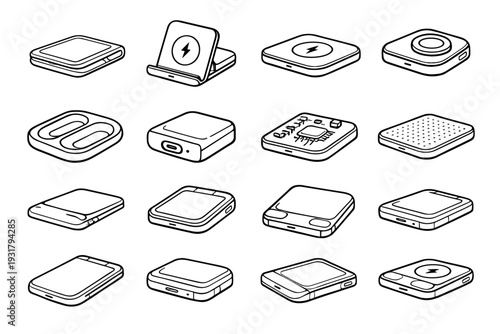 Zone portable frame recess vector dock surface hinged icon storage clean charging