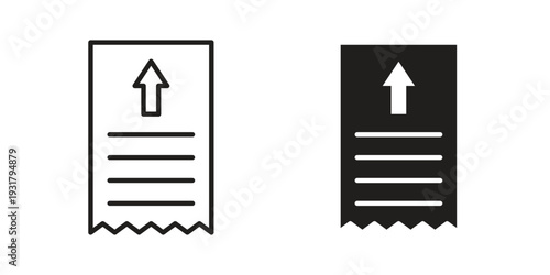 Payment receipt icon set. Linear style. Vector icons