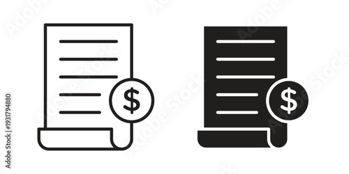 Payroll icon set. Linear style. Vector icons